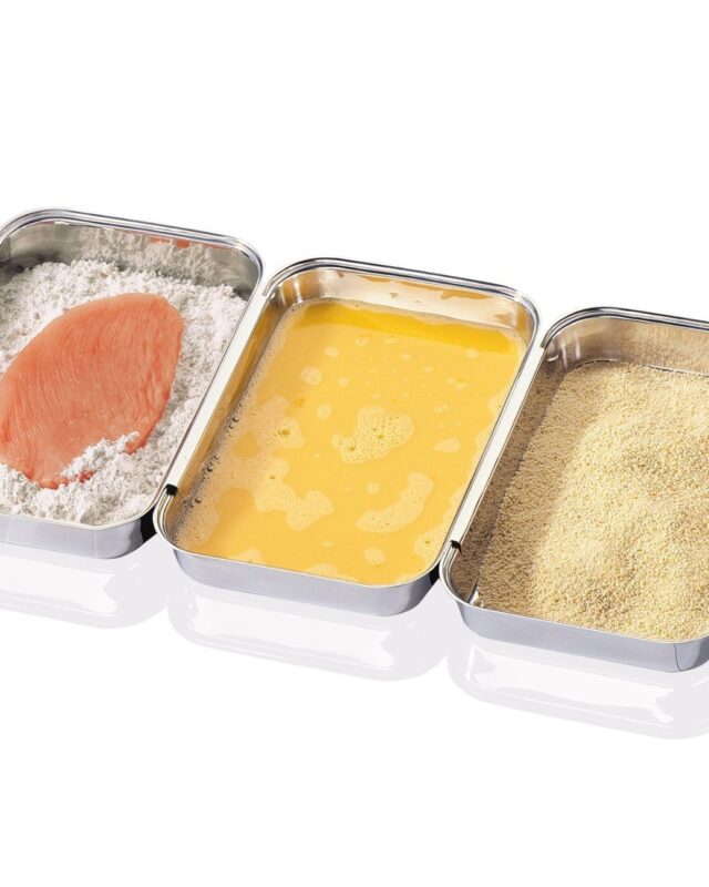 3 Piece Stainless-Steel Breading Trays