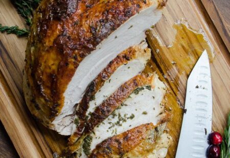 Air Fried Turkey Breast with Herb Butter