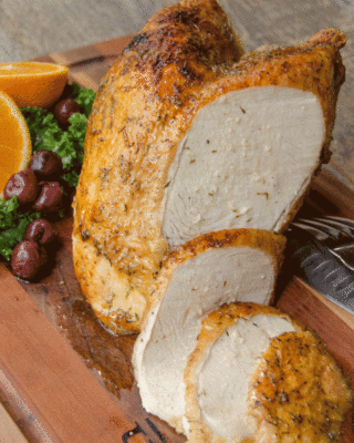 Air-Fried Turkey Breast with Maple Mustard Glaze