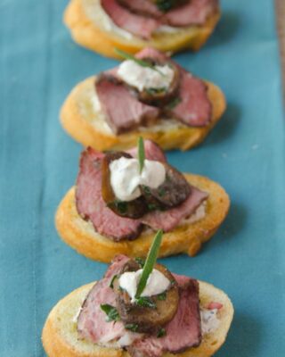 Beef and  Mushroom Crostini