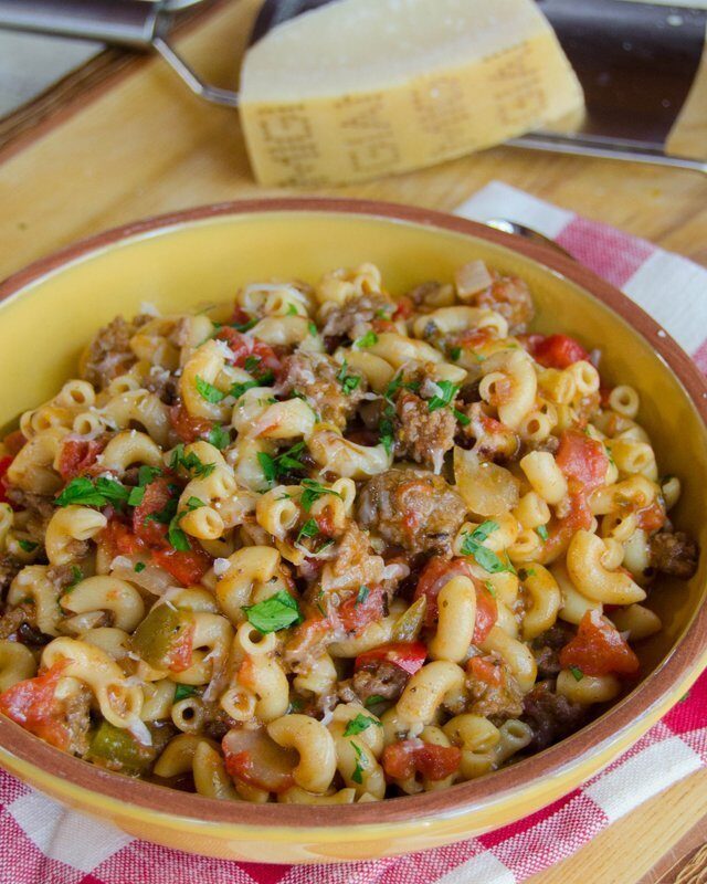 Beef and Macaroni Blue Jean Chef Meredith Laurence