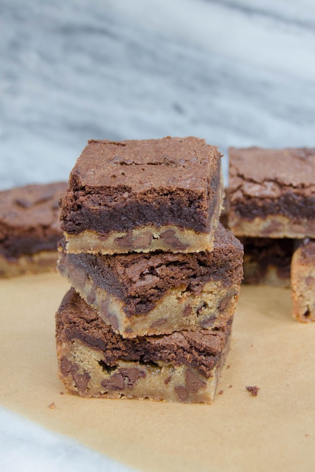 image of Brownie and Blondie Layer Bars recipe by Blue Jean Chef