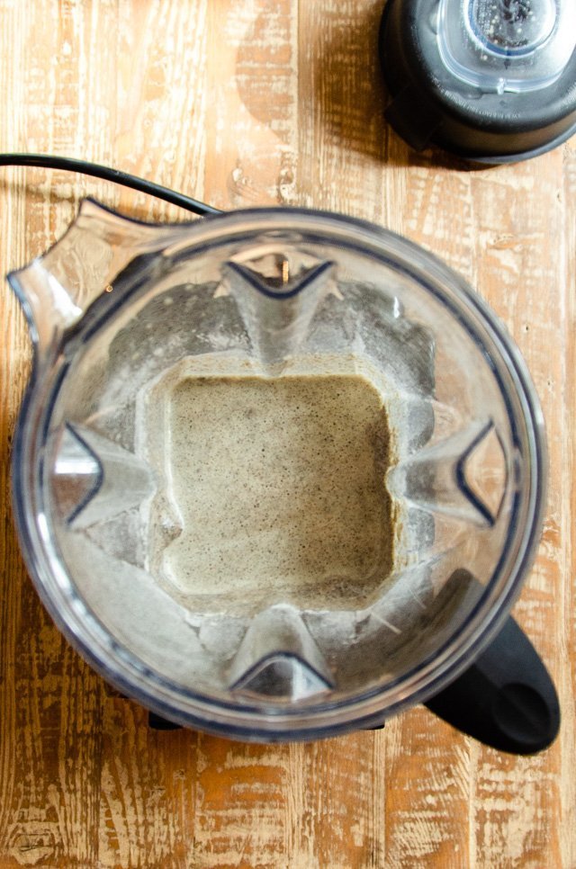Buckwheat crêpe batter in a blender.