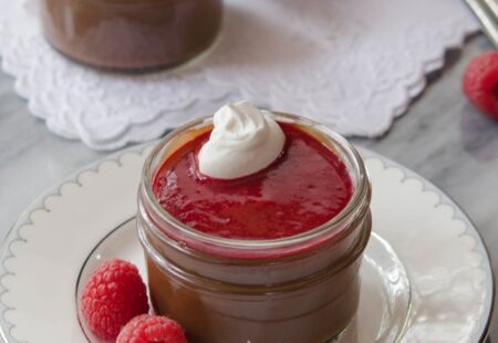 Chocolate Raspberry Pots de Crème