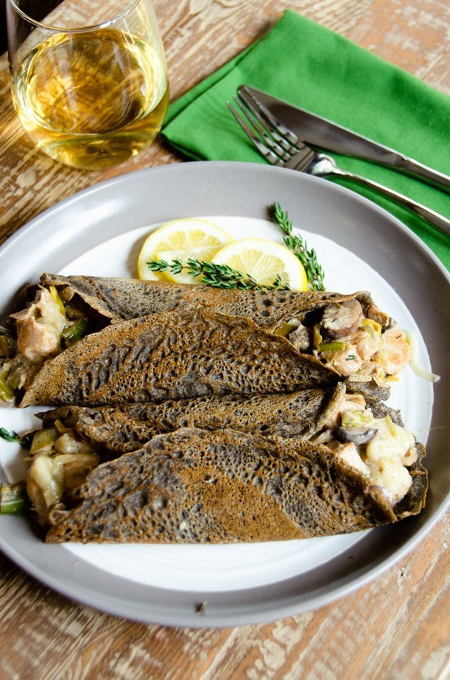 Buckwheat Crêpes with Chicken, Mushrooms and Leeks-image
