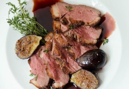 Duck Breast with Roasted Figs and Pomegranate Molasses
