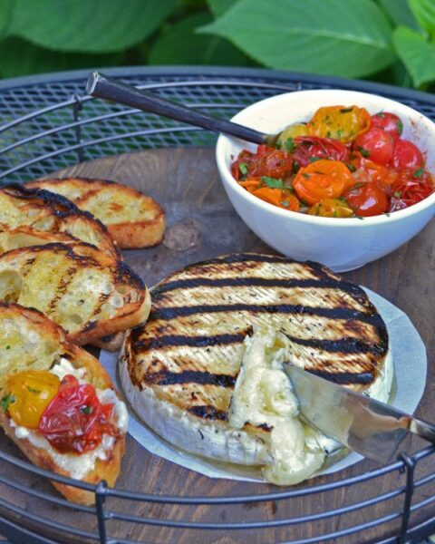 Grilled Brie with Roasted Cherry Tomatoes