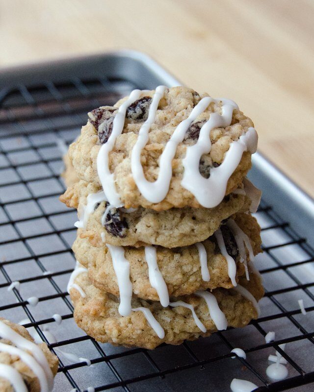 Iced Oatmeal Raisin Cookies