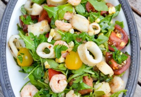 Seafood Salad with Corn and Chorizo