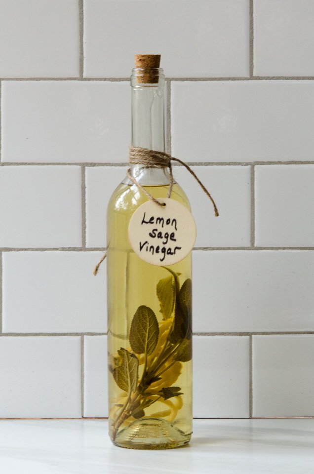 One bottle of Lemon Sage White Wine Vinegar