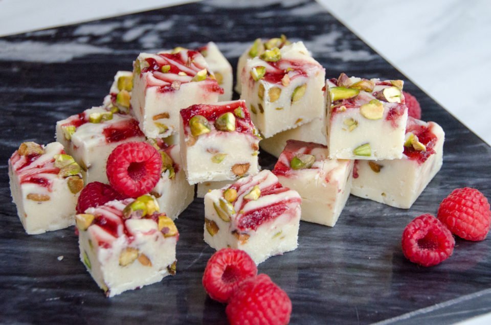 White Chocolate Raspberry Swirl Fudge Blue Jean Chef Meredith Laurence 