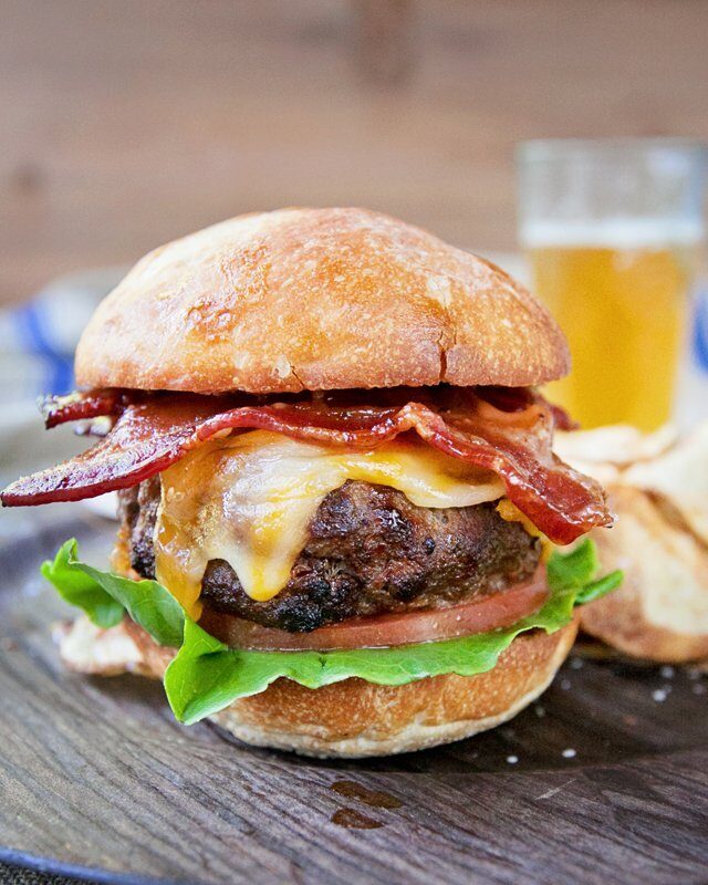 Candied Bacon Maple Cheddar Burger