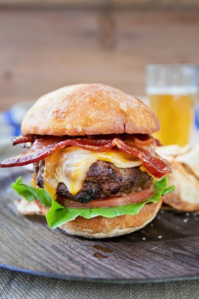 Bourbon Bacon Burger  Blue Jean Chef - Meredith Laurence