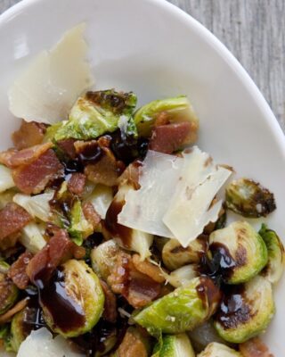 Brussels Sprouts with Bacon and Balsamic Reduction