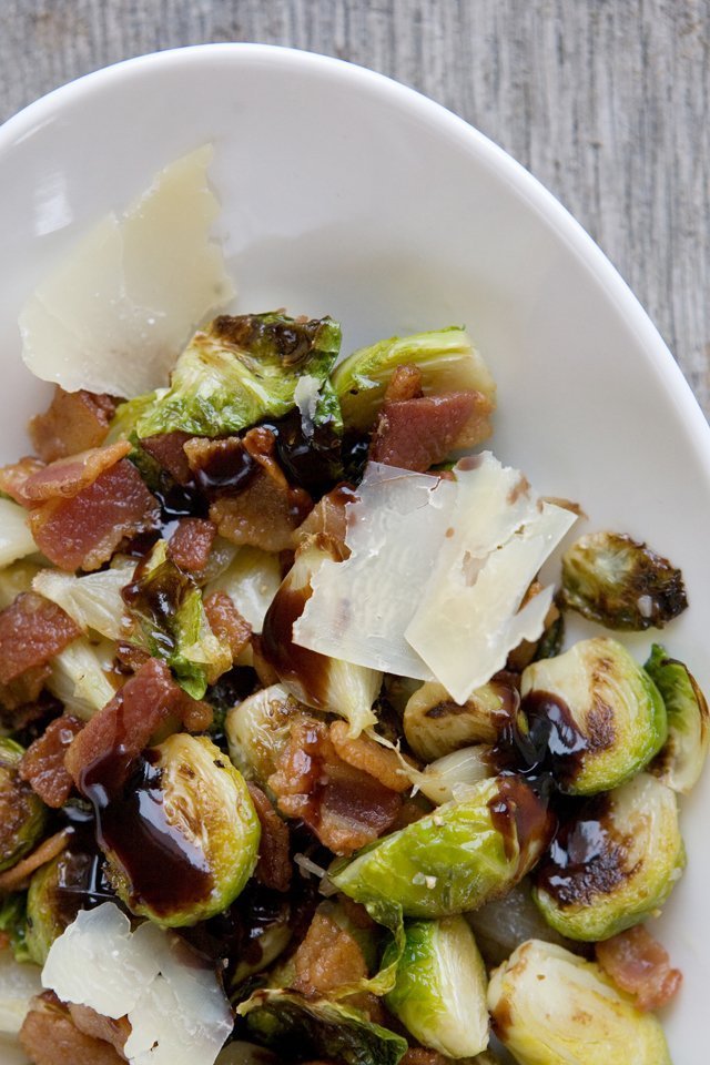 Brussels Sprouts with Bacon and Balsamic Reduction