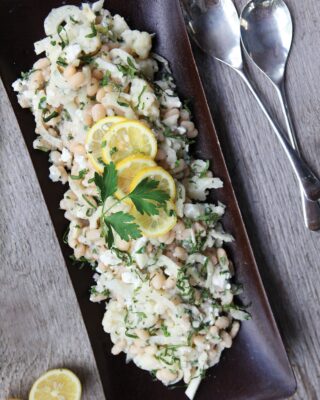 Great Northern Beans with Cauliflower, Fennel and Feta