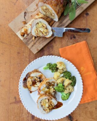 Pineapple Glazed Stuffed Pork Loin