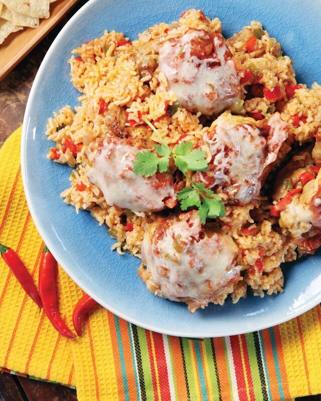 Salsa Chicken Thighs with Rice