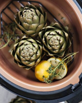 Pressure Steamed Artichokes with Lemon Aïoli