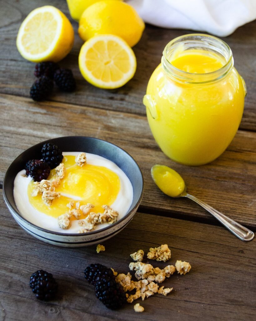 Made some yogurt bowls with homemade granola and lemon curd for a