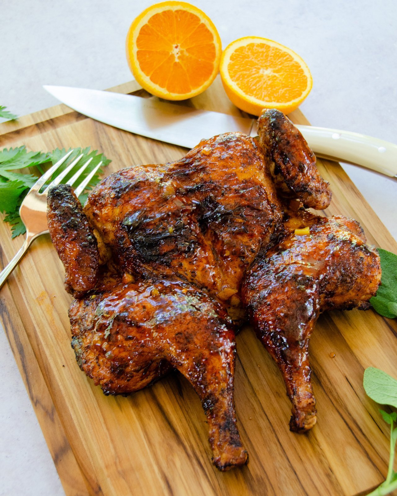 Orange Spiced Grilled Spatchcocked Chicken Recipe Cart