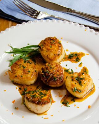 Pan-Seared Scallops with Orange Tarragon Sauce