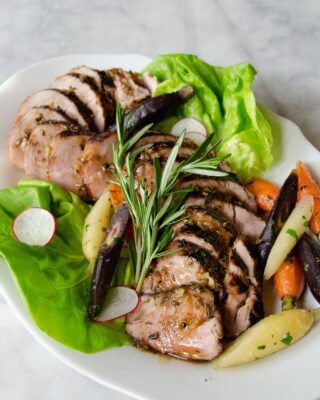 Sous Vide Pork Tenderloin with Ginger, Honey and Rosemary