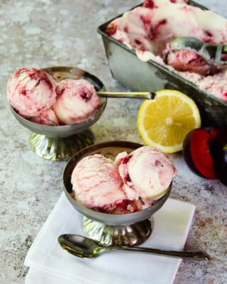 Plum Lemon Buttermilk Ice Cream