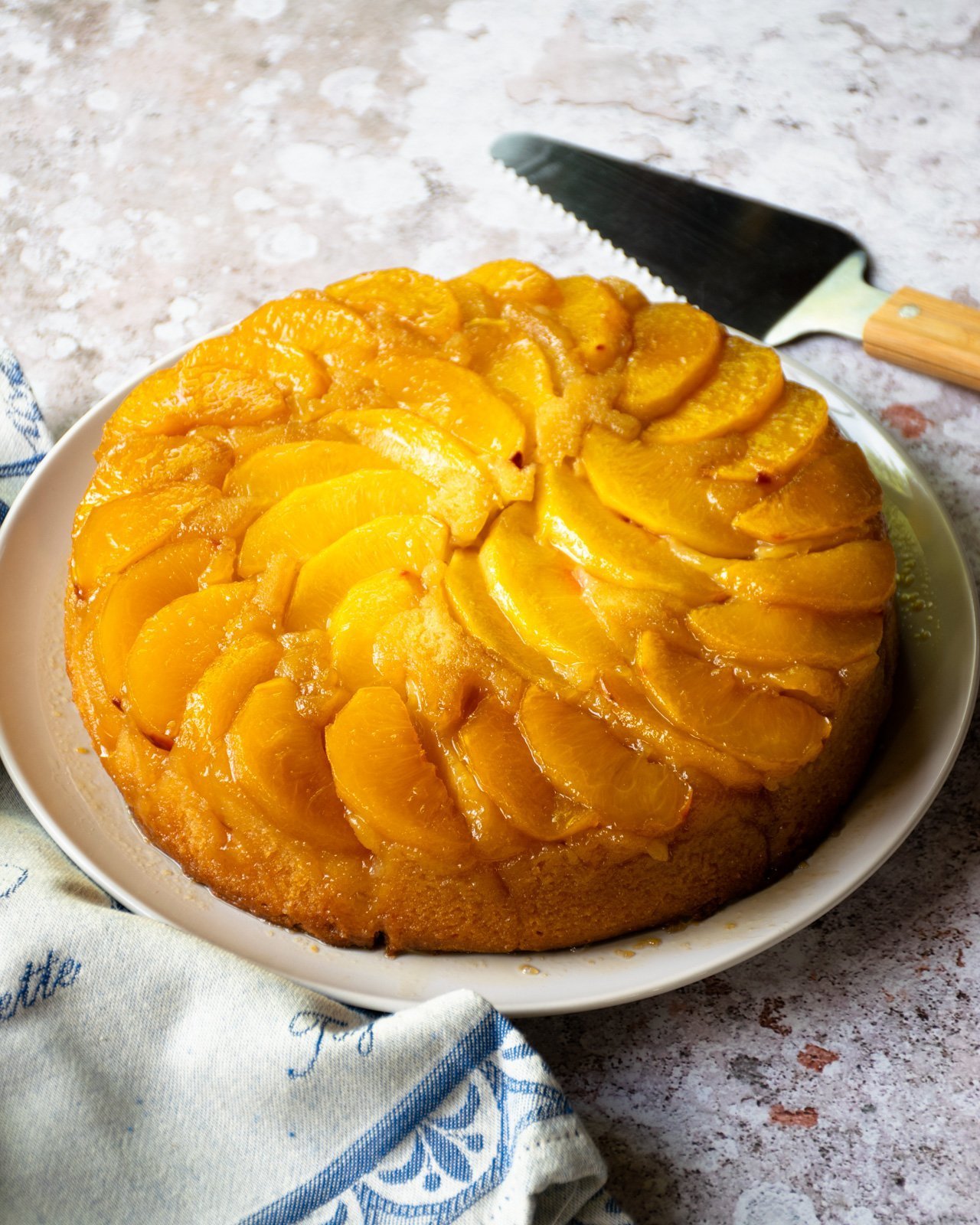 Upside Down Peach Cake | Blue Jean Chef - Meredith Laurence