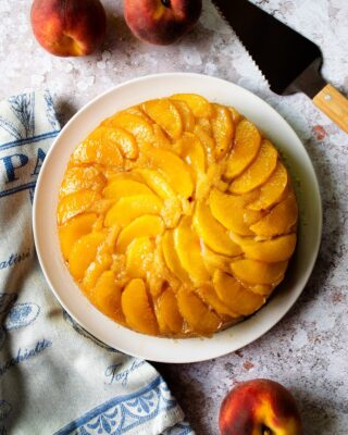 Upside Down Peach Cake