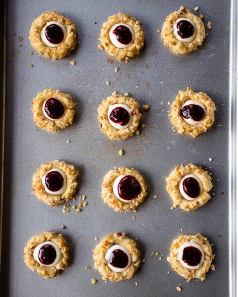 Raspberry Cream Cheese Thumbprint Cookies | Blue Jean Chef - Meredith ...