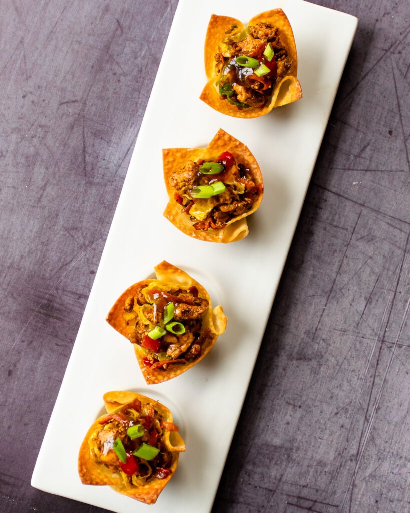 Chicken Egg Roll Wonton Cups  Blue Jean Chef - Meredith Laurence