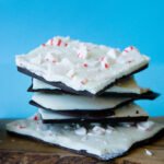 A stack of white chocolate peppermint Bark