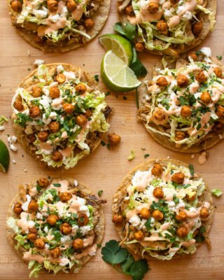 Chicken Tostadas with Chipotle Crema