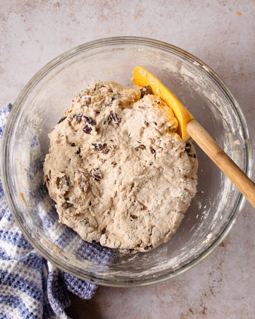 No knead bread just mixed in a bowl.