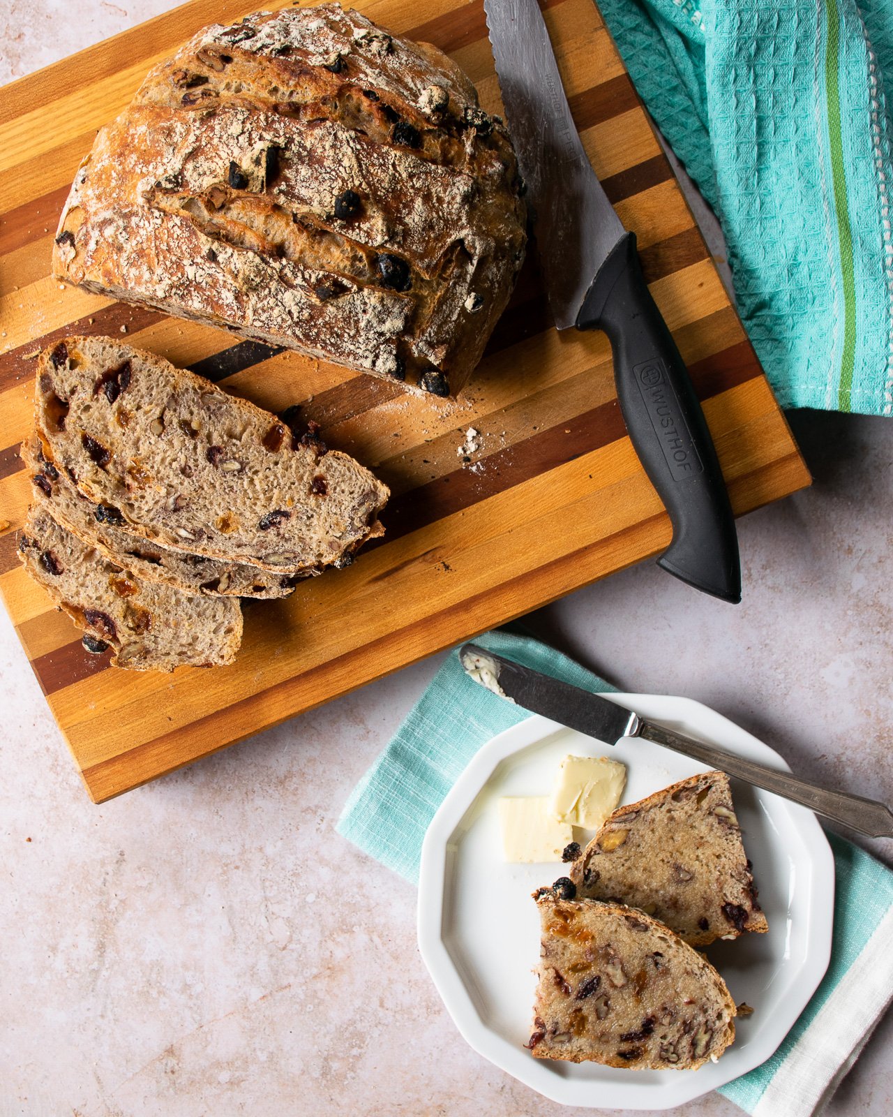 No Knead Fruit and Nut Bread Blue Jean Chef Meredith Laurence