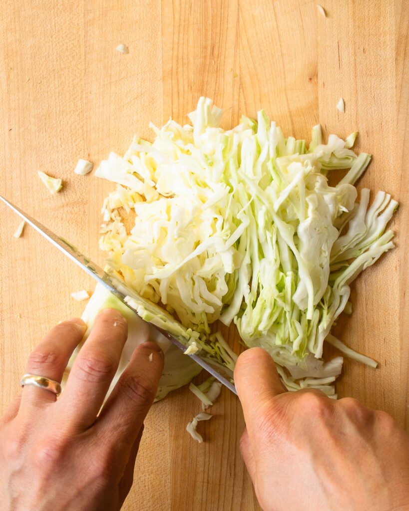 Knife Skills: How to Shred Cabbage for Coleslaw 