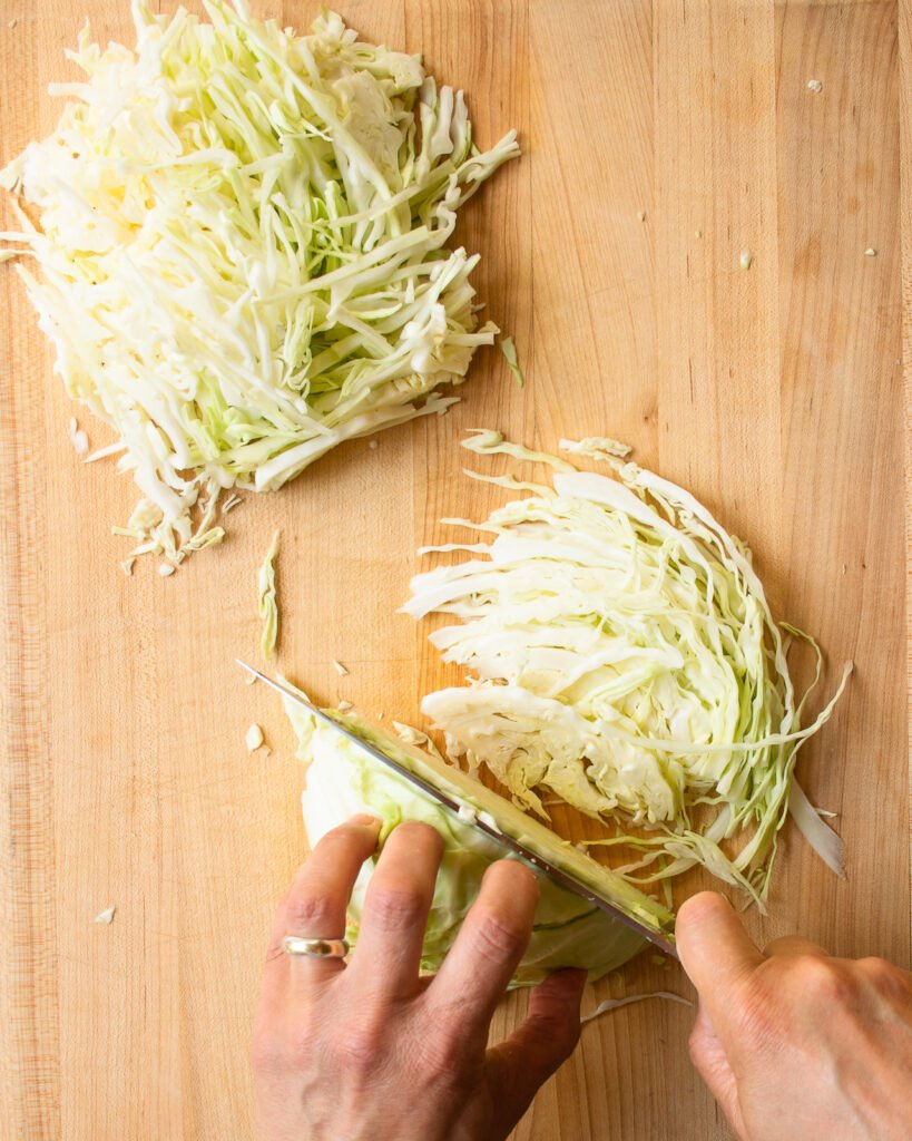 Easy way to cut cabbage  Cut cabbage for Coleslaw 