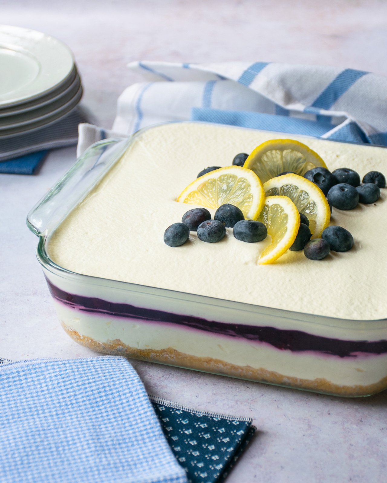 Double Blueberry Lemon Cheesecake - Blue Bowl