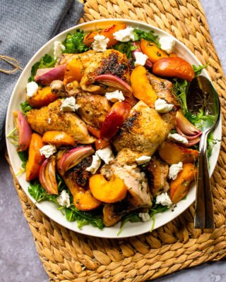 Chicken and Balsamic Baked Peaches