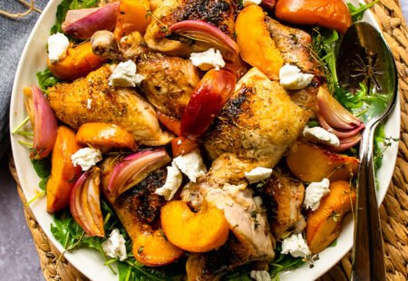 Chicken and Balsamic Baked Peaches