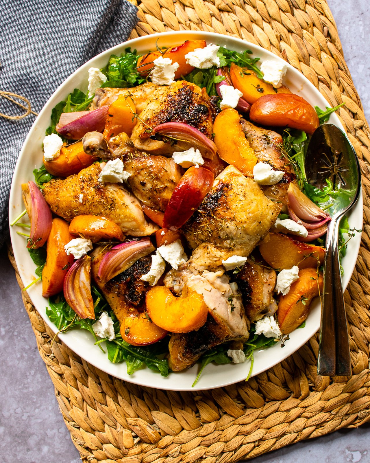 Chicken and Balsamic Baked Peaches | Blue Jean Chef - Meredith Laurence