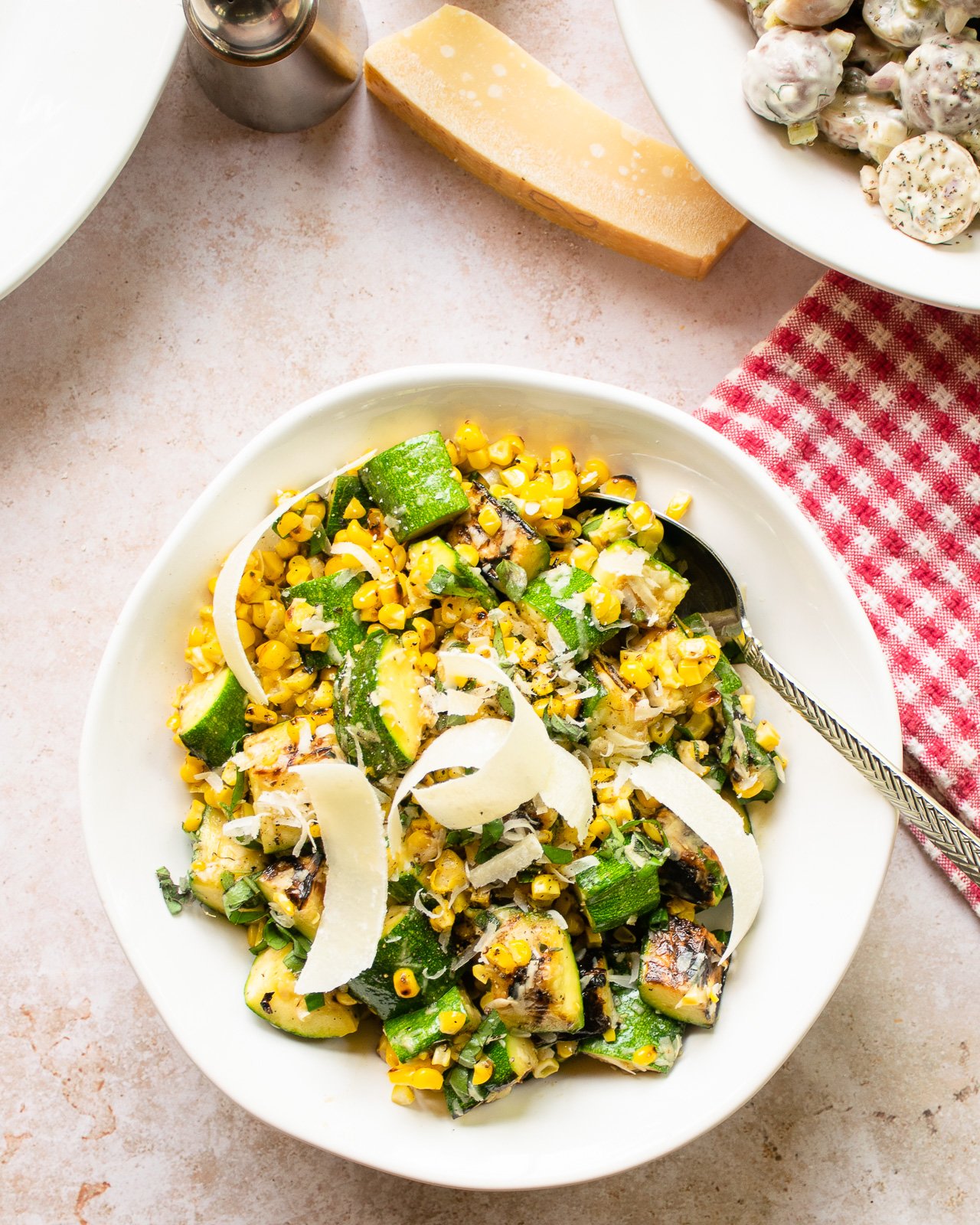 Grilled Parmesan Corn And Zucchini Blue Jean Chef Meredith Laurence