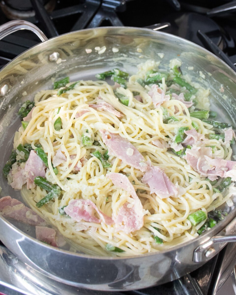 Creamy Ham and Asparagus Pasta Blue Jean Chef Meredith Laurence