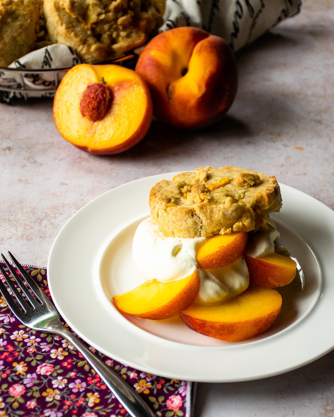 Fresh Peach Scones - Peanut Blossom