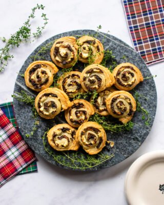 Mushroom Goat Cheese Pinwheels