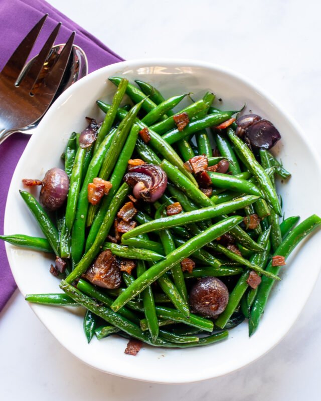 Green Beans, Pearl Onions and Bacon