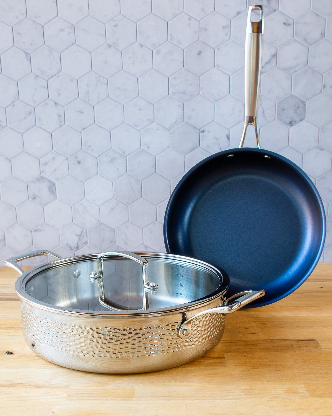 Blue Jean Chef® 3-piece Hammered Clad Cookware Set