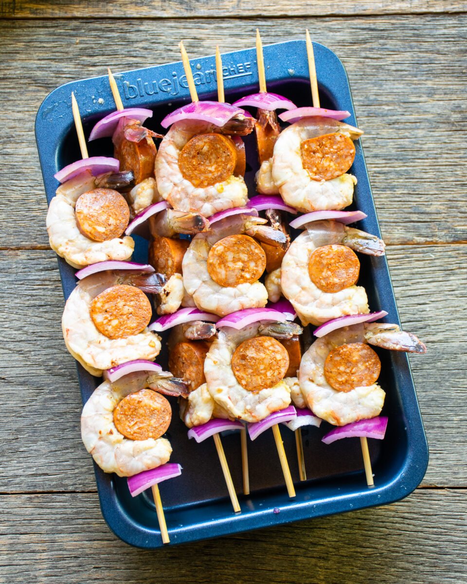 Grilled Shrimp Chorizo Skewers Blue Jean Chef Meredith Laurence