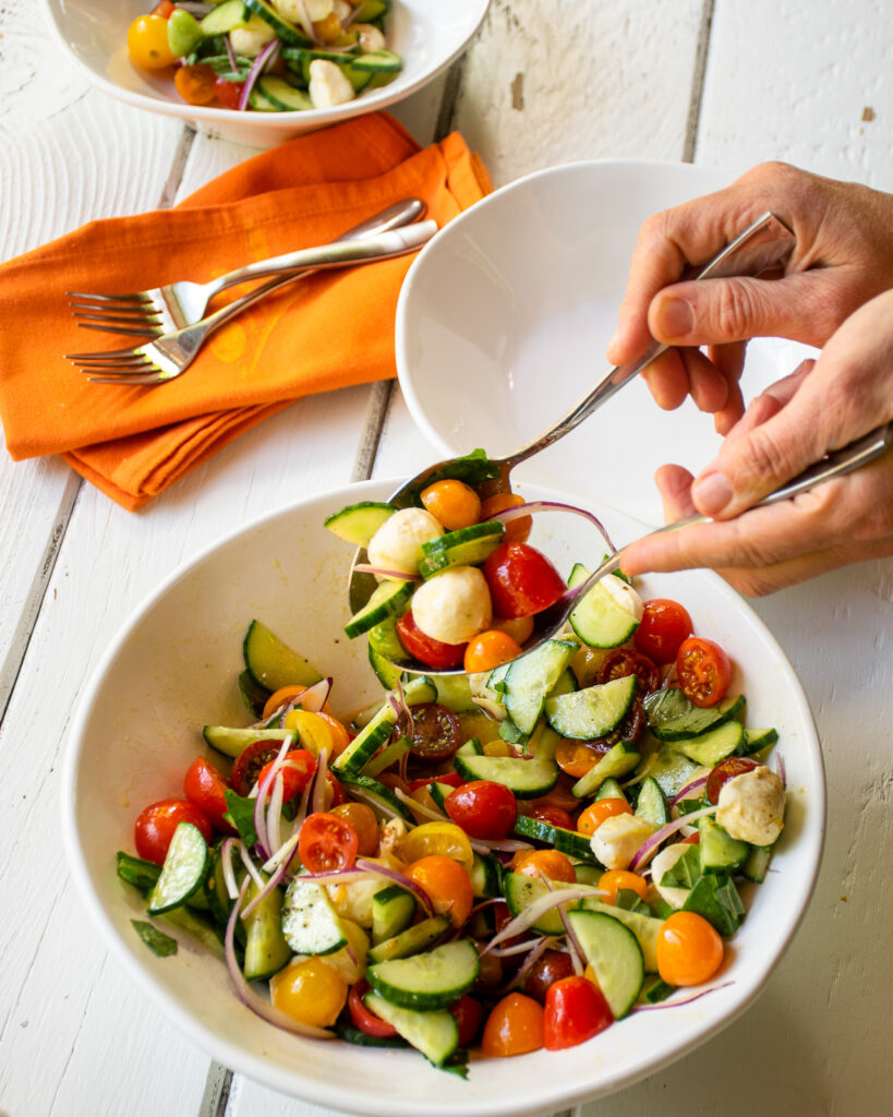 Tomato Cucumber Salad Blue Jean